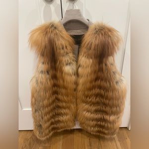 NWT Fabiana Filippi Fox Fur Vest/ Wool Size 44 (M)